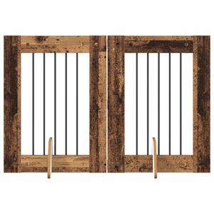 vidaXL &Scaron;unų vartai su stovais 2 pcs Sendintos medienos 60 x 80 cm