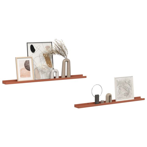 vidaXL Sieninė lentyna 2 pcs Raudona 100 x 9 x 3 cm Apdirbta mediena