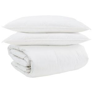 vidaXL Antklodžių rinkinys su pagalve 3 vnt. Balta Plunksna