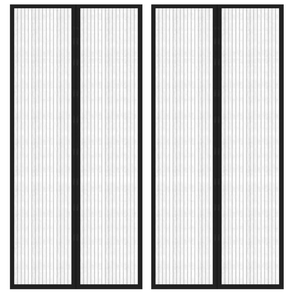 vidaXL Tinkleliai nuo vabzdžių durims, 2vnt., juodi, 210x90cm