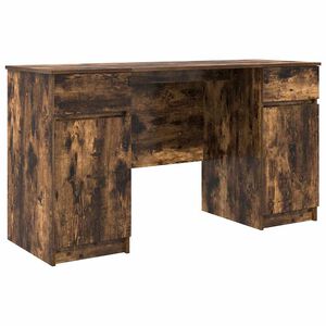 vidaXL Stalas Dūminio ąžuolo Apdirbta mediena 140 x 49 x 76 cm