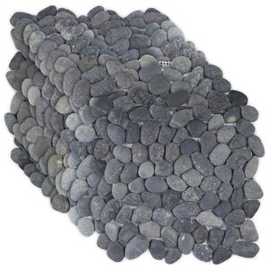 vidaXL Akmeninės plytelės Pilka 30 x 30 cm Upės akmuo