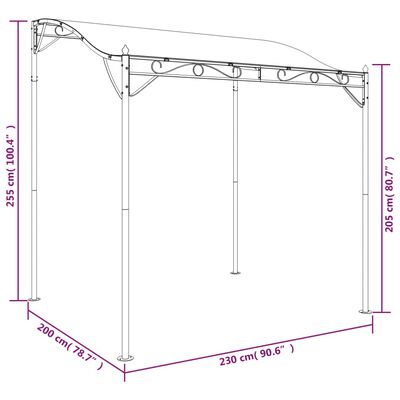 vidaXL Stoginė, taupe spalvos, 2x2,3m, audinys ir plienas, 180g/m²