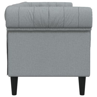 vidaXL Trivietė chesterfield sofa, šviesiai pilkos spalvos, audinys