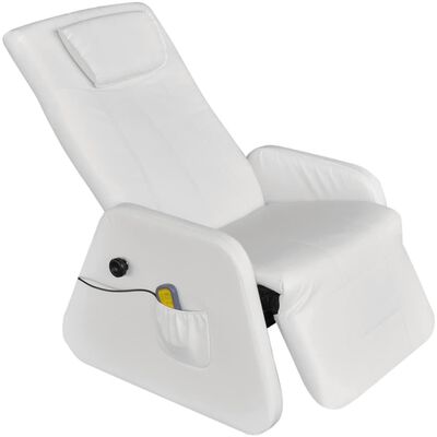 vidaXL Masažinis krėslas, baltos spalvos, dirbtinė oda