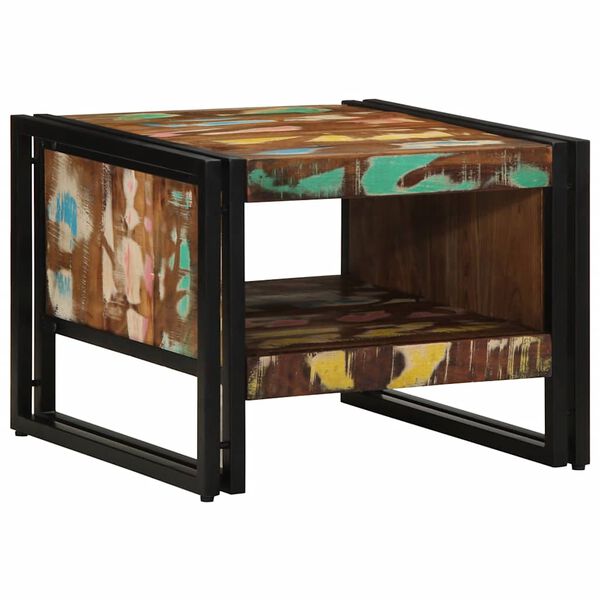 vidaXL Kavos staliukas, įvairiaspalvis, 50x50x38cm, perdirbta mediena