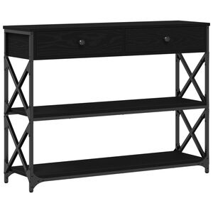 vidaXL Konsolės stalas juoda ąžuolo 100 x 28 x 75 cm