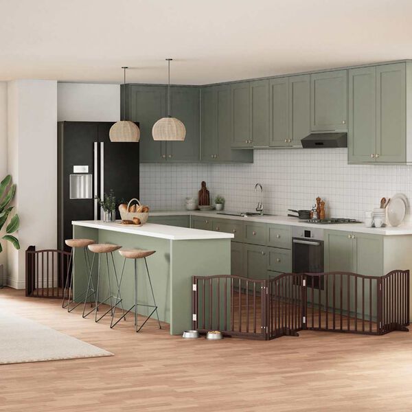 vidaXL Varteliai &scaron;unims su durimis, 6 segmentai, rudi, 480cm, tuopa