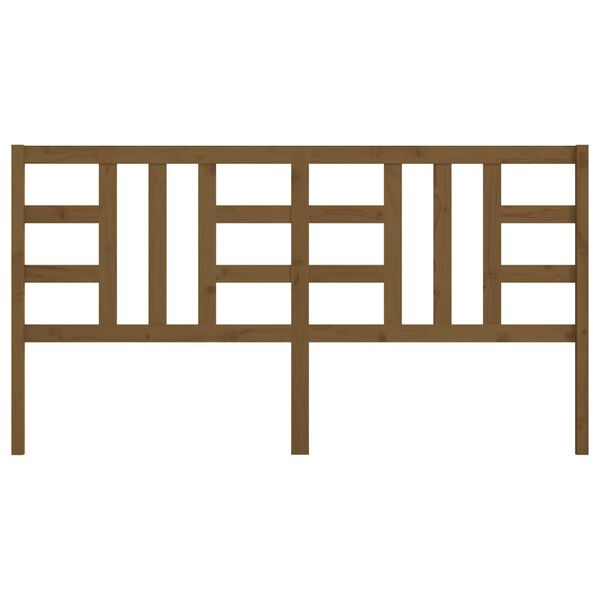 vidaXL Lovos galvūgalis, medaus rudas, 206x4x100cm, pu&scaron;ies masyvas