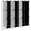 vidaXL Storage Cube Organizer su 9 kubeliais ir durelėmis juodas PP