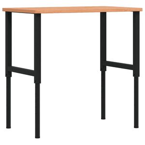 vidaXL Darbastalis, 100x60x(71,5-98)cm, bukmedis, stačiakampis