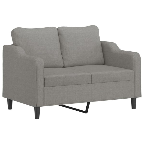 vidaXL Dvivietė sofa, tamsiai pilkos spalvos, 120cm, audinys