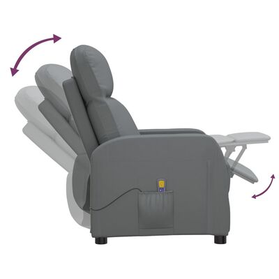 vidaXL Masažinis krėslas, antracito spalvos, dirbtinė oda