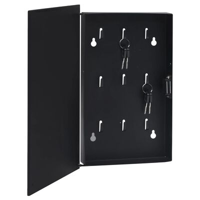vidaXL Magnetinė raktų dėžutė, juodos spalvos, 30x20x5,5cm