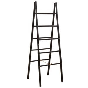 vidaXL Dvipusis antklodžių kopėčių Juoda 50 x 50 x 159 cm Bambukas