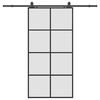 vidaXL Stumdomos durys su furnitūra, juodos, 102,5x205 cm, ESG stiklas