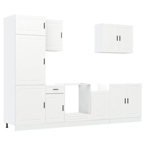 vidaXL Virtuvinių spintelių komplektas, 7 dalių, Porto, balta