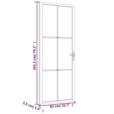 vidaXL Vidaus durys, baltos, 83x201,5cm, matinis stiklas ir aliuminis