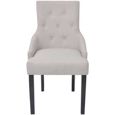 vidaXL Valgomojo kėdės, 6vnt., kreminės pilkos spalvos, audinys
