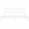 vidaXL Metalinis lovos rėmas su galvūgaliu, baltos spalvos, 183x213cm