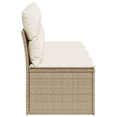 vidaXL Keturvietė sodo sofa su pagalvėlėmis, smėlio, poliratanas
