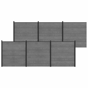 vidaXL Tvoros rinkinys 1045 x 186 cm WPC ir aliuminis Pilka
