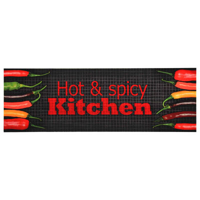 vidaXL Virtuvės kilimėlis, 60x180cm, plaunamas, su užrašu Hot & Spicy
