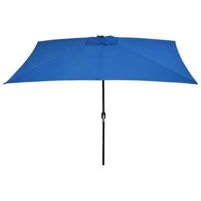 vidaXL Lauko skėtis su metaliniu stulpu, mėlynos spalvos, 300x200cm