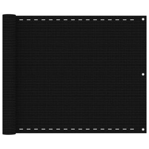 vidaXL Balkono pertvara, juodos spalvos, 75x300cm, HDPE