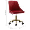 vidaXL Pasukamos valgomojo kėdės, 6vnt., vyno raudonos, aksomas