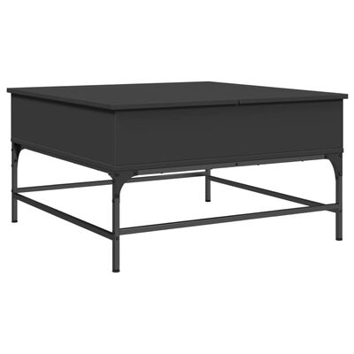 vidaXL Kavos staliukas, juodas, 80x80x45cm, apdirbta mediena/metalas