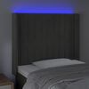 vidaXL Galvūgalis su LED, tamsiai pilkas, 83x16x118/128cm, aksomas