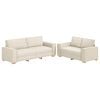 vidaXL Sofa 2 pcs Smėlio 220 x 80 x 84 cm Lino mi&scaron;inio audinys