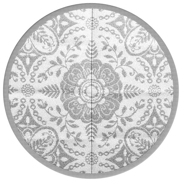 vidaXL lauko kilimas ARAKIL šviesiai pilkas Ø120 cm PP