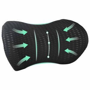 vidaXL Nugaros pagalvė Juodas Atminties putos 46 x 24 x 11 cm