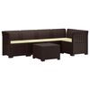 vidaXL 5-vietė sodo sofa su pagalvėlėmis Rataninio i&scaron;vaizdos PP Ruda