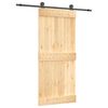 vidaXL Slankios durys Natūrali ir juoda 90 x 210 cm