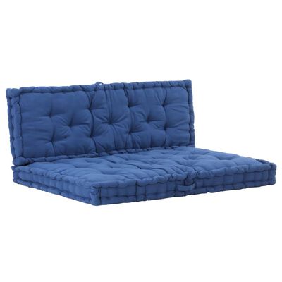 vidaXL Grindų/paletės pagalvėlės, 2vnt., šviesiai mėlynos, medvilnė