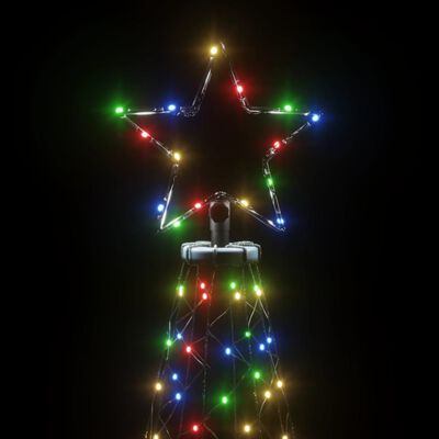 vidaXL Kalėdų eglutė su metaliniu stulpu, 5m, 1400 įvairiaspalvių LED