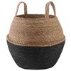 vidaXL Vazonas su rankenomis Juoda &Oslash; 32 x 32 cm 100% Jūros žolė