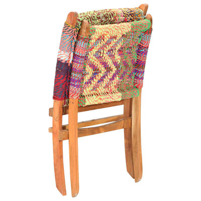 vidaXL Sulankstoma kėdė, įvairių spalvų, chindi audinys