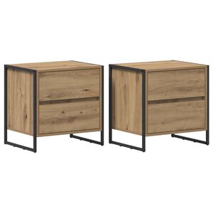 vidaXL Naktinis staliukas 2 vnt. Artisano ąžuolo 50 x 39.5 x 50 cm