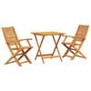 vidaXL Sulankstomas bistro rinkinys 3 pcs Ruda Kietos akacijos mediena
