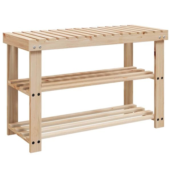 vidaXL Batų lentynos-suoliukai, 2vnt., medienos masyvas, 2-1