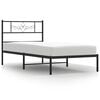 vidaXL Metalinis lovos rėmas su galvūgaliu, juodos spalvos, 90x200cm