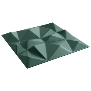 vidaXL Sienų plok&scaron;tės 12 pcs Diamond Žalias 50 x 50 cm XPS Putplastis