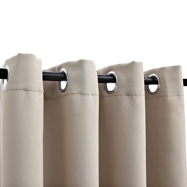 vidaXL Naktinės užuolaidos su žiedais, 2vnt., smėlio, 140x175cm