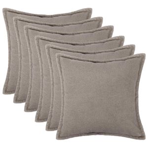 vidaXL Pagalvėlės užvalkalas 6 pcs HOUTEN &Scaron;viesiai pilka 30 x 30 cm
