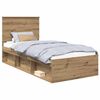 vidaXL Lovos rėmas Meistrų ąžuolas 90 x 200 cm Kietos pu&scaron;ies mediena