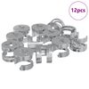 vidaXL Cam užrakto veržlės 12 pcs Sidabro 12 x 10 mm Metalas